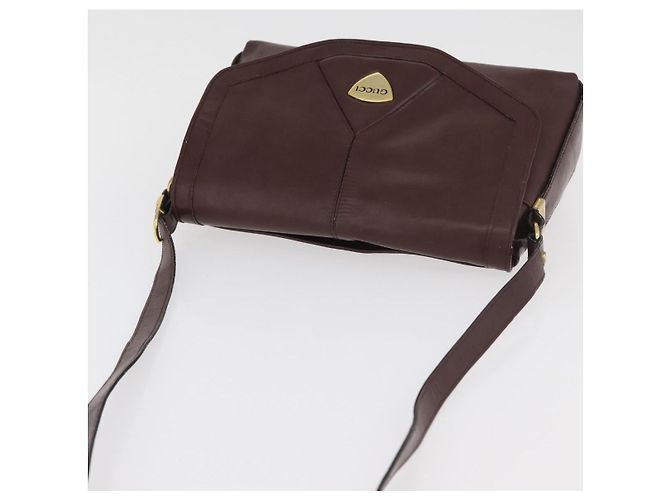 Borsa a Spalla GUCCI in Pelle Bordeaux Oro Auth 182475 D'oro Bordò - vista 6