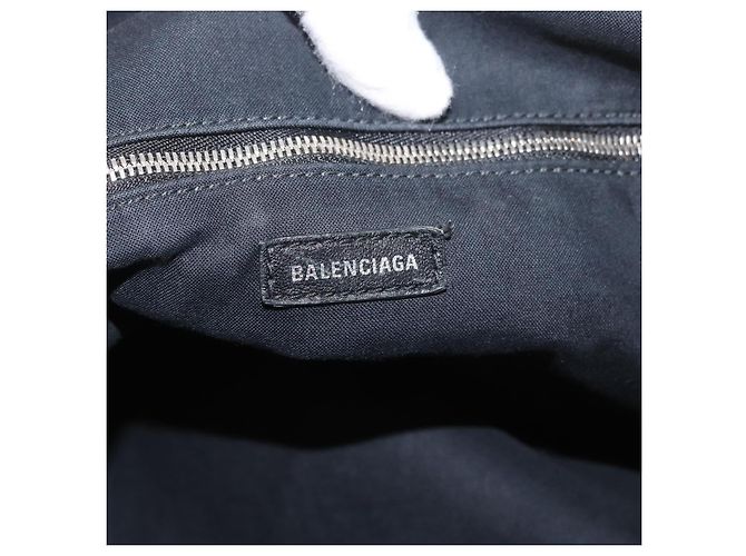BALENCIAGA Tote Bag Canvas Beige Silber Auth BA13082 - Ansicht 10