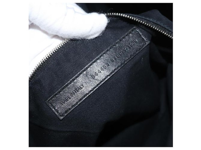 BALENCIAGA Tote Bag Canvas Beige Silber Auth BA13082 - Ansicht 12