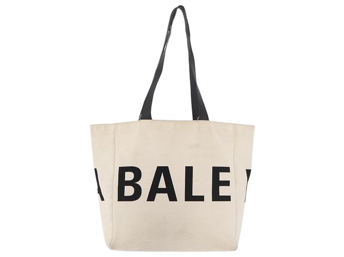 BALENCIAGA Tote Bag Canvas Beige Silber Auth BA13082 - Ansicht 13