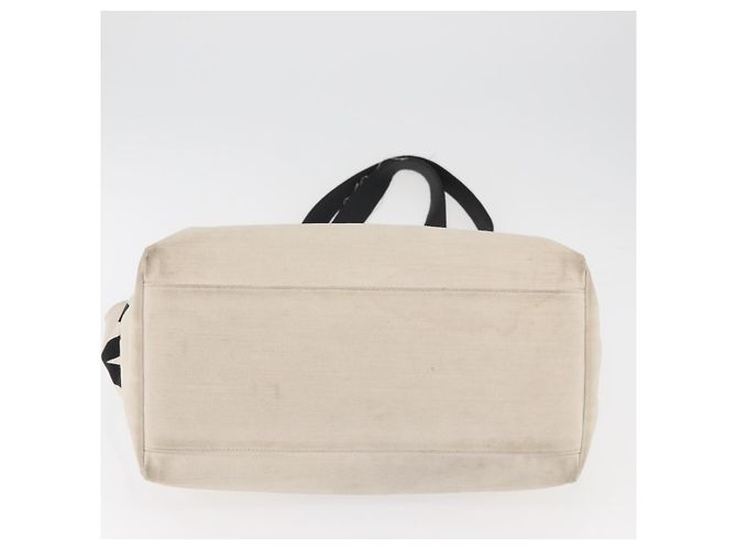 BALENCIAGA Tote Bag Canvas Beige Silber Auth BA13082 - Ansicht 5