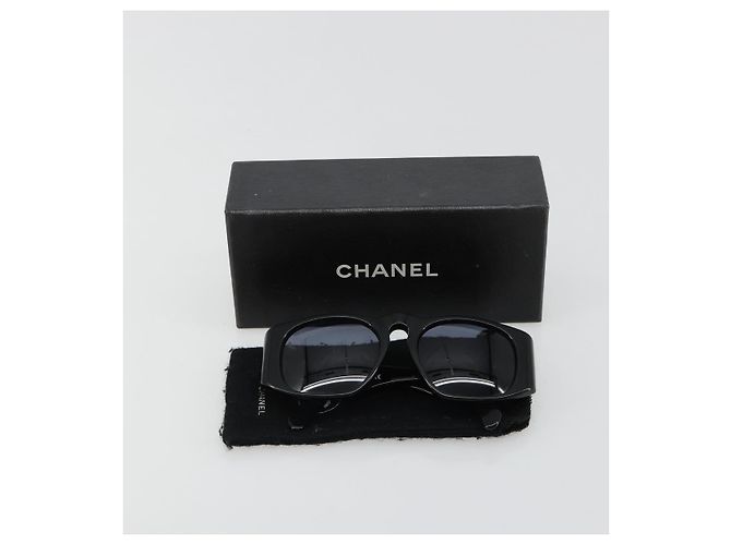 Occhiali da sole CHANEL plastica Nero CC Auth BA13228 - vista 11