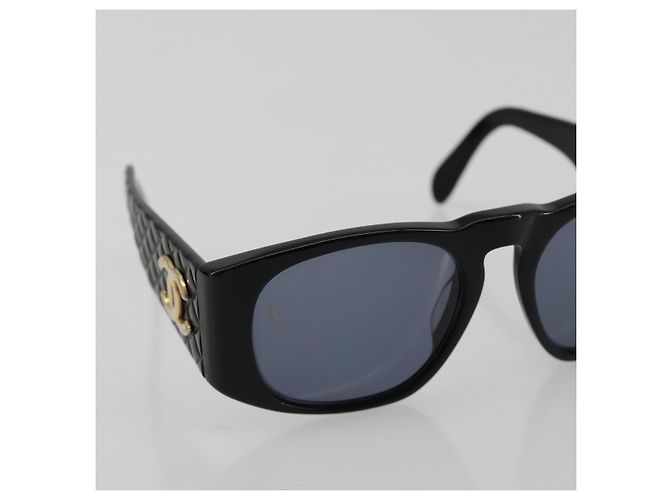 Occhiali da sole CHANEL plastica Nero CC Auth BA13228 - vista 6