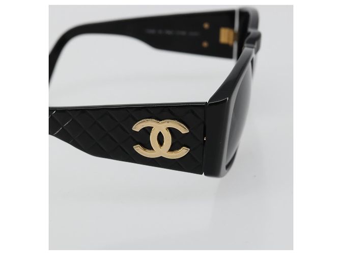 Occhiali da sole CHANEL plastica Nero CC Auth BA13228 - vista 8