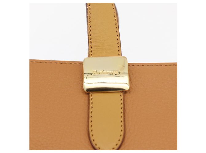 Borsa Burberry in pelle marrone oro Auth 182467 D'oro - vista 10