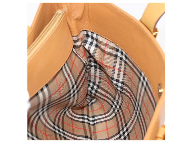 Borsa Burberry in pelle marrone oro Auth 182467 D'oro - vista 19