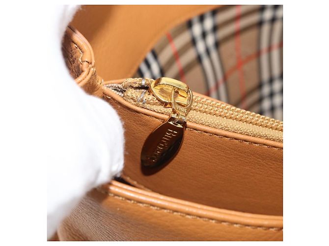 Borsa Burberry in pelle marrone oro Auth 182467 D'oro - vista 21