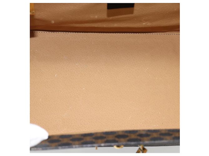 Céline CELINE Beauty Case Macadam Canvas Vanity Horse Carriage PVC Pelle Nera Autentica 182779V Nero D'oro - vista 11