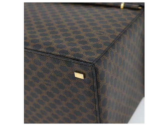 Céline CELINE Beauty Case Macadam Canvas Vanity Horse Carriage PVC Pelle Nera Autentica 182779V Nero D'oro - vista 15