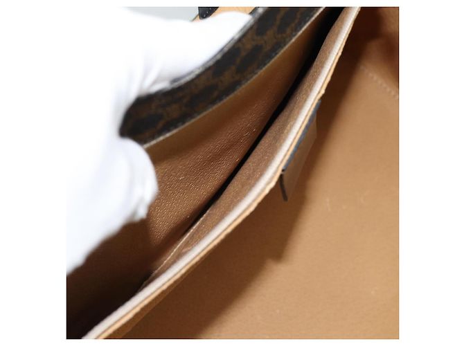 Céline CELINE Beauty Case Macadam Canvas Vanity Horse Carriage PVC Pelle Nera Autentica 182779V Nero D'oro - vista 23