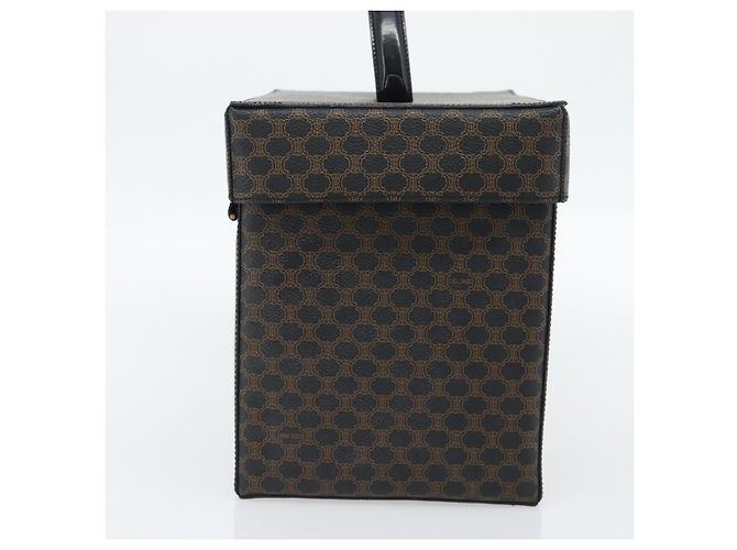 Céline CELINE Beauty Case Macadam Canvas Vanity Horse Carriage PVC Pelle Nera Autentica 182779V Nero D'oro - vista 3