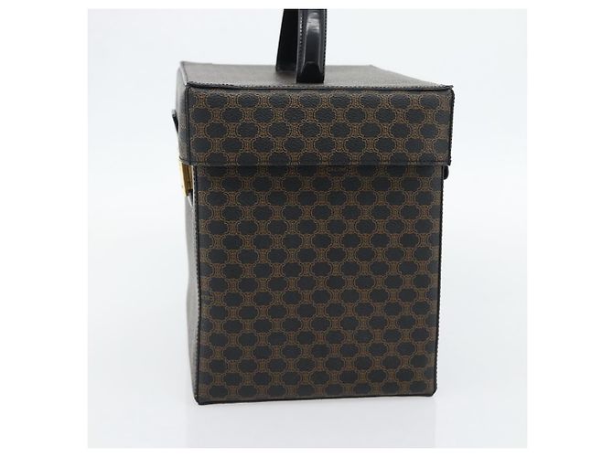 Céline CELINE Beauty Case Macadam Canvas Vanity Horse Carriage PVC Pelle Nera Autentica 182779V Nero D'oro - vista 4