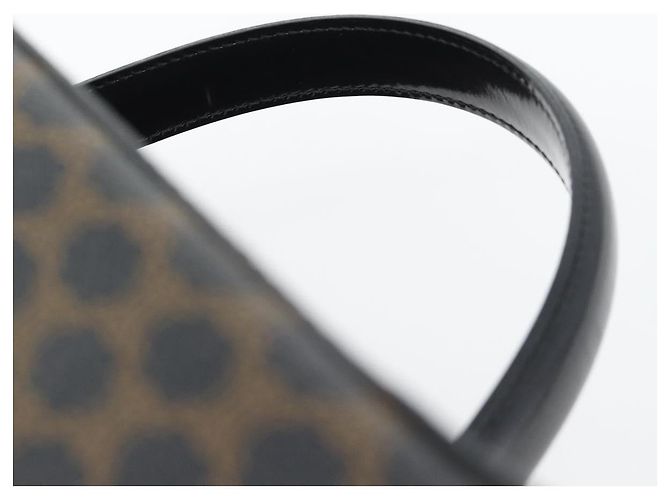 Céline CELINE Beauty Case Macadam Canvas Vanity Horse Carriage PVC Pelle Nera Autentica 182779V Nero D'oro - vista 8