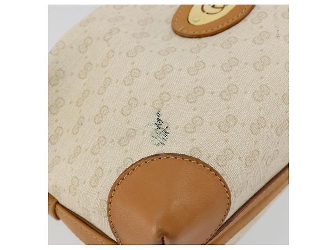 GUCCI Micro GG Supreme Schultertasche PVC Weiß Gold Auth 180109 Golden - Ansicht 10