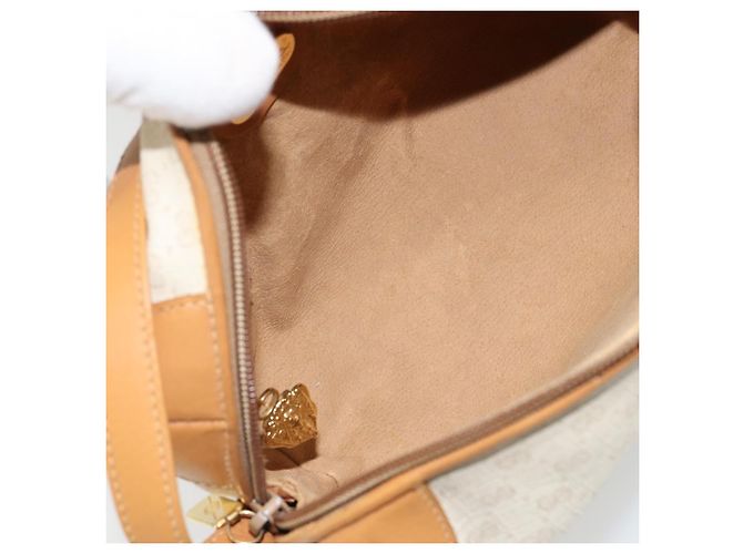 GUCCI Micro GG Supreme Schultertasche PVC Weiß Gold Auth 180109 Golden - Ansicht 11