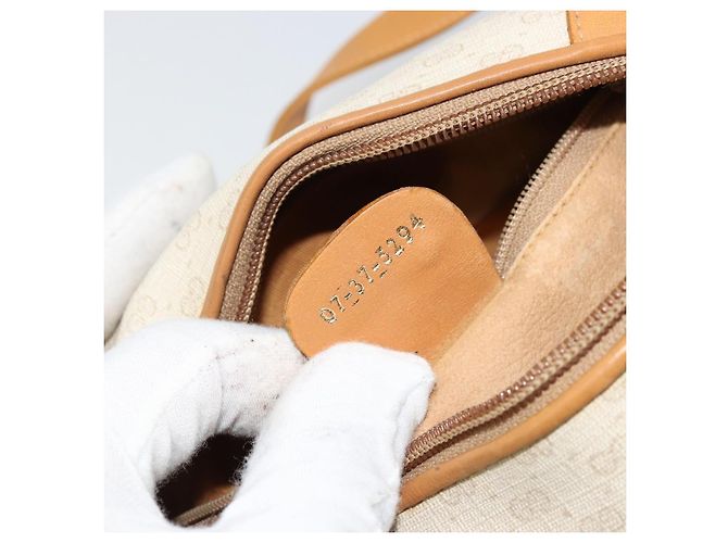 GUCCI Micro GG Supreme Schultertasche PVC Weiß Gold Auth 180109 Golden - Ansicht 12