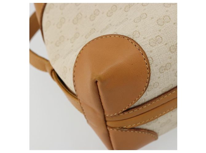 GUCCI Micro GG Supreme Schultertasche PVC Weiß Gold Auth 180109 Golden - Ansicht 16