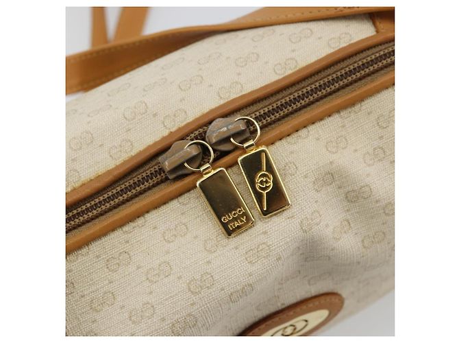 GUCCI Micro GG Supreme Schultertasche PVC Weiß Gold Auth 180109 Golden - Ansicht 17