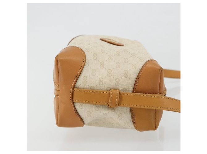 GUCCI Micro GG Supreme Schultertasche PVC Weiß Gold Auth 180109 Golden - Ansicht 3