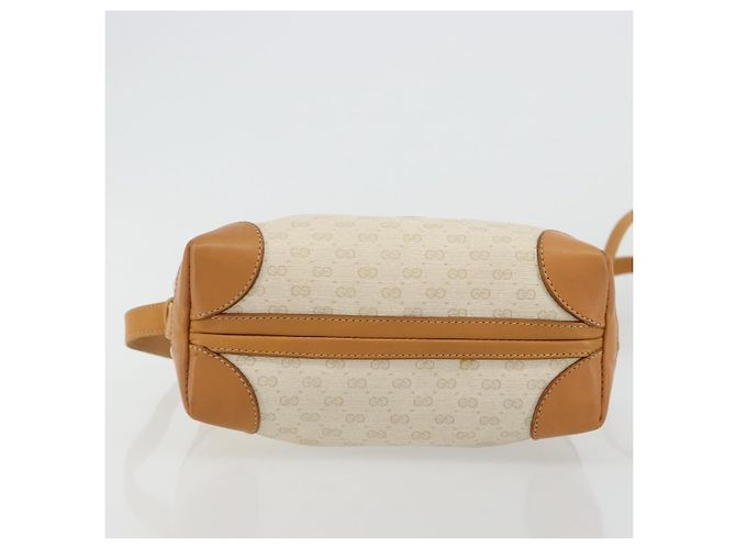 GUCCI Micro GG Supreme Schultertasche PVC Weiß Gold Auth 180109 Golden - Ansicht 5