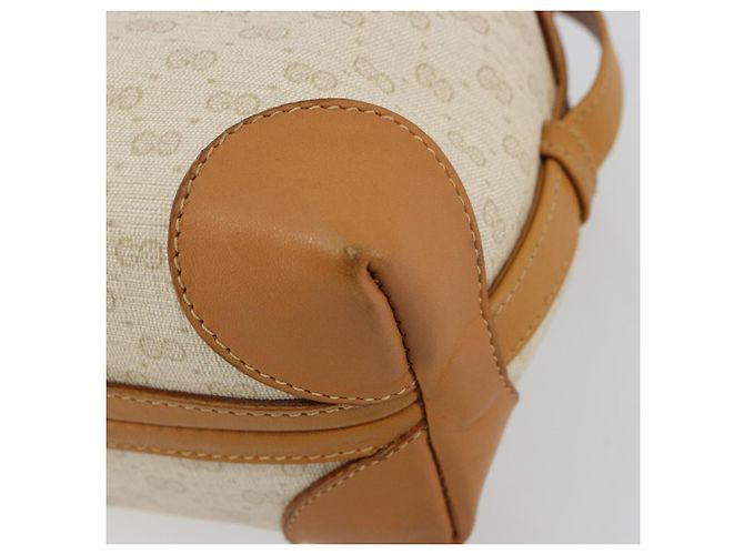 GUCCI Micro GG Supreme Schultertasche PVC Weiß Gold Auth 180109 Golden - Ansicht 9
