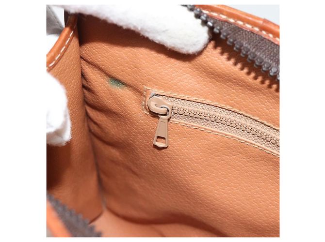 Céline Clutch CELINE in tela Macadam PVC Pelle Marrone Oro Auth ka4489 D'oro - vista 10