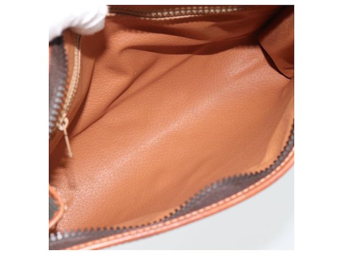 Céline Clutch CELINE in tela Macadam PVC Pelle Marrone Oro Auth ka4489 D'oro - vista 9