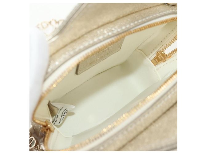 Bolso de hombro Christian Dior Canage Chain de piel Oro Auth 181440SM Dorado - vista 10