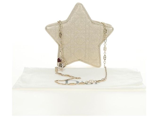 Bolso de hombro Christian Dior Canage Chain de piel Oro Auth 181440SM Dorado - vista 12
