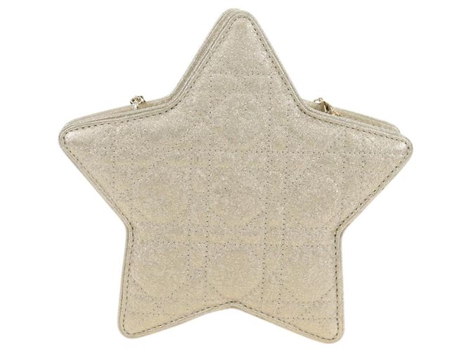 Bolso de hombro Christian Dior Canage Chain de piel Oro Auth 181440SM Dorado - vista 13