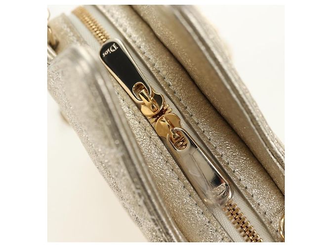 Bolso de hombro Christian Dior Canage Chain de piel Oro Auth 181440SM Dorado - vista 20