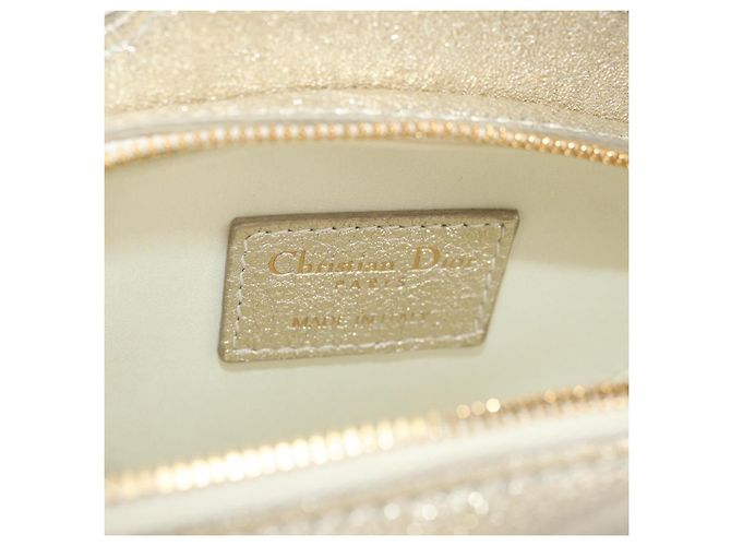 Bolso de hombro Christian Dior Canage Chain de piel Oro Auth 181440SM Dorado - vista 21