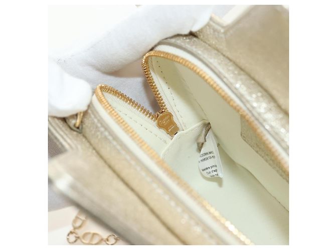 Bolso de hombro Christian Dior Canage Chain de piel Oro Auth 181440SM Dorado - vista 23