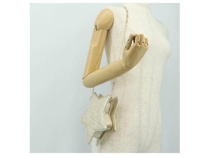 Bolso de hombro Christian Dior Canage Chain de piel Oro Auth 181440SM Dorado - vista 25