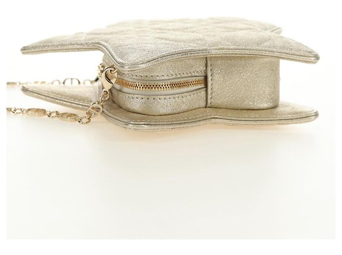 Bolso de hombro Christian Dior Canage Chain de piel Oro Auth 181440SM Dorado - vista 3