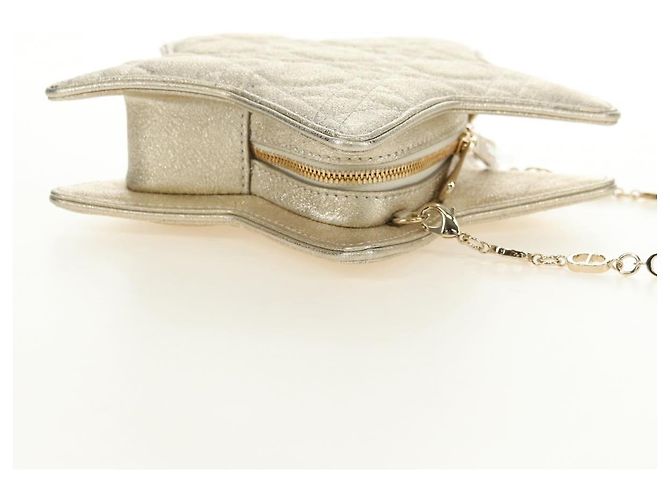 Bolso de hombro Christian Dior Canage Chain de piel Oro Auth 181440SM Dorado - vista 4
