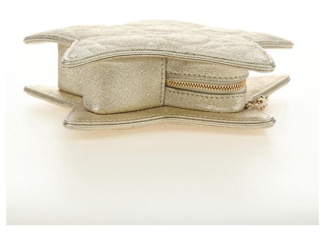 Bolso de hombro Christian Dior Canage Chain de piel Oro Auth 181440SM Dorado - vista 5