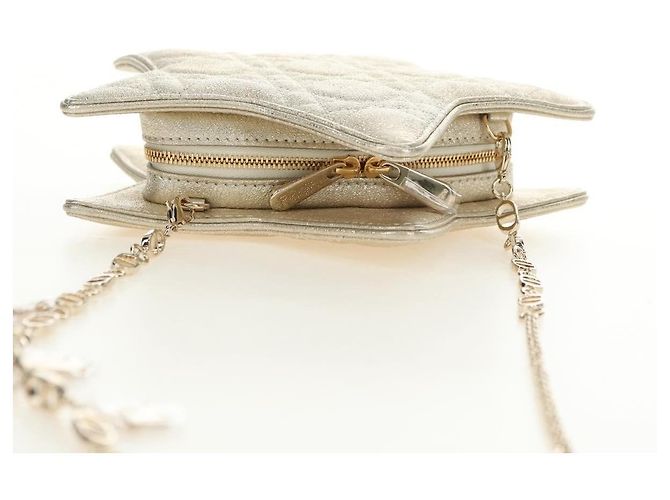 Bolso de hombro Christian Dior Canage Chain de piel Oro Auth 181440SM Dorado - vista 6