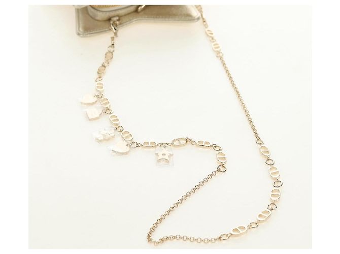Bolso de hombro Christian Dior Canage Chain de piel Oro Auth 181440SM Dorado - vista 7