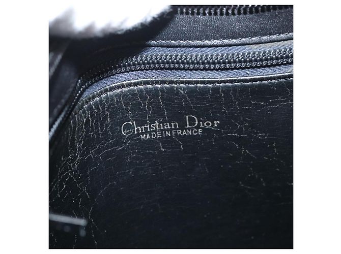 Borsa a Spalla Christian Dior in Pelle Nera e Oro Auth 182420 Nero D'oro - vista 10