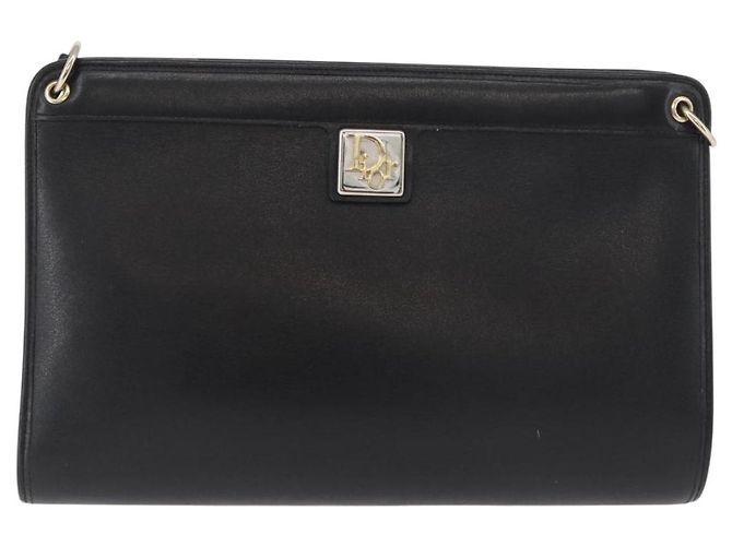 Borsa a Spalla Christian Dior in Pelle Nera e Oro Auth 182420 Nero D'oro - vista 13