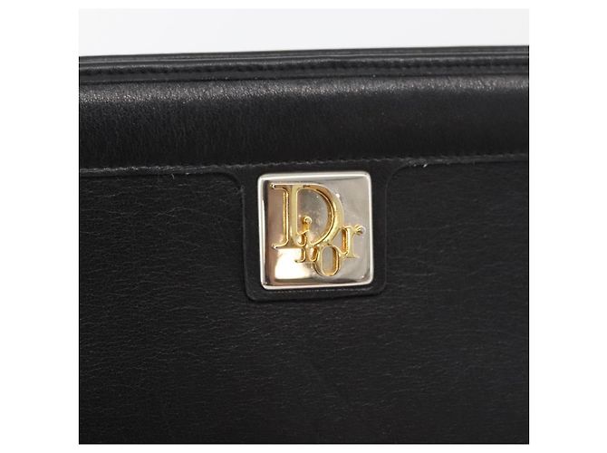 Borsa a Spalla Christian Dior in Pelle Nera e Oro Auth 182420 Nero D'oro - vista 18