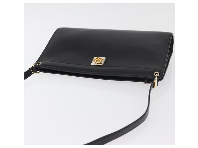Borsa a Spalla Christian Dior in Pelle Nera e Oro Auth 182420 Nero D'oro - vista 6