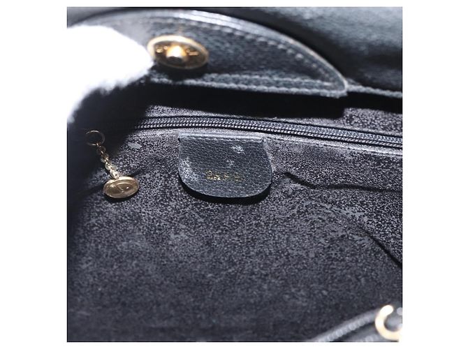 GUCCI Bamboo Tote Bag Wildleder Schwarz Gold 002 2865 0260 Auth 180218 Golden - Ansicht 17