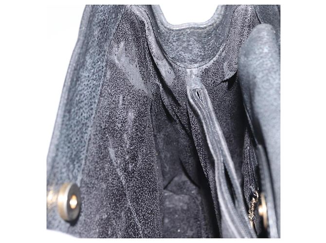 GUCCI Bamboo Tote Bag Wildleder Schwarz Gold 002 2865 0260 Auth 180218 Golden - Ansicht 22