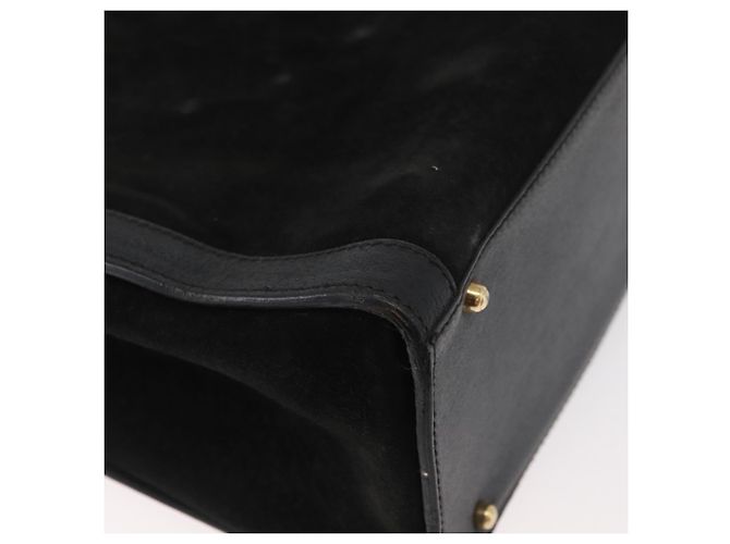 GUCCI Bamboo Tote Bag Wildleder Schwarz Gold 002 2865 0260 Auth 180218 Golden - Ansicht 9