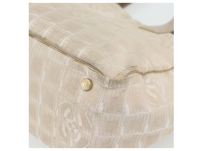 CHANEL Nuova Borsa Tote Travel in Nylon Beige Oro CC Auth 180906 D'oro - vista 15