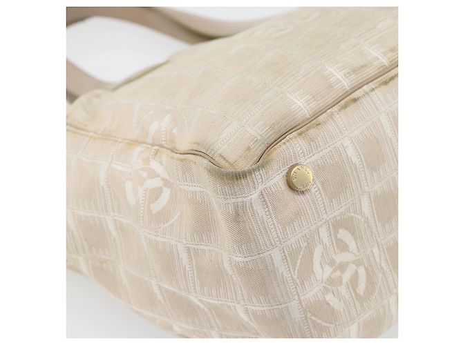 CHANEL Nuova Borsa Tote Travel in Nylon Beige Oro CC Auth 180906 D'oro - vista 16