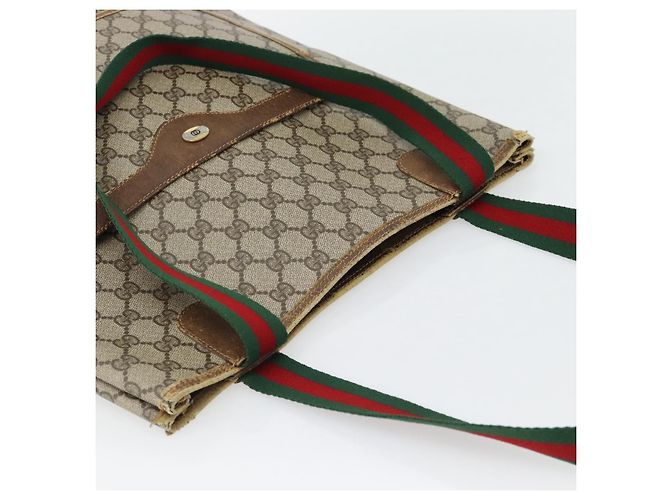 Borsa Tote GUCCI GG Supreme Web Sherry Line PVC Beige Red 39 02 003 Auth 180903 - vista 6