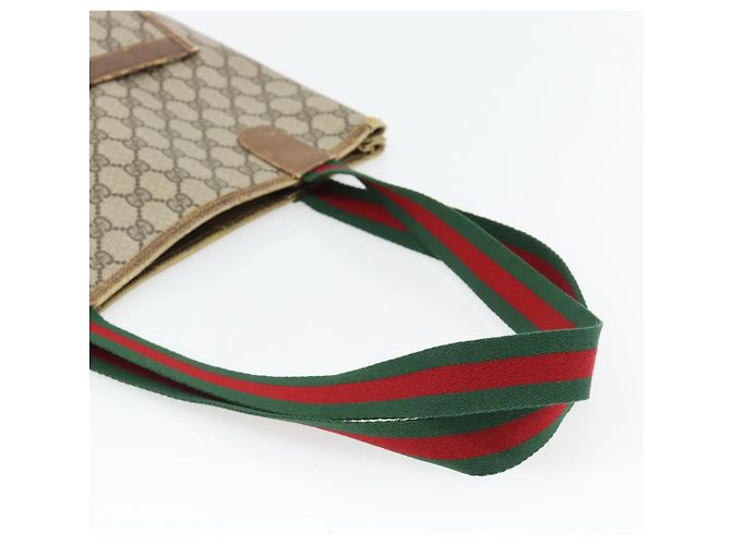 Borsa Tote GUCCI GG Supreme Web Sherry Line PVC Beige Red 39 02 003 Auth 180903 - vista 7